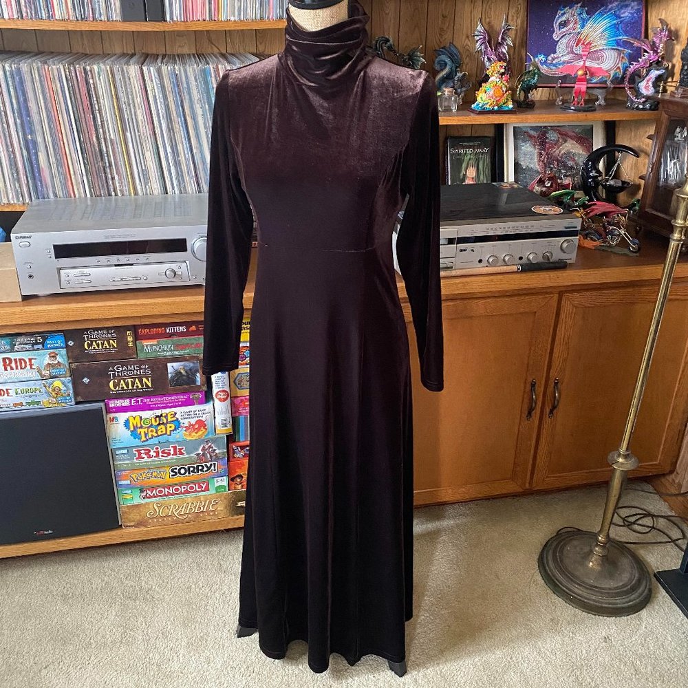 Vintage Moda International Velvet Turtleneck Dress
